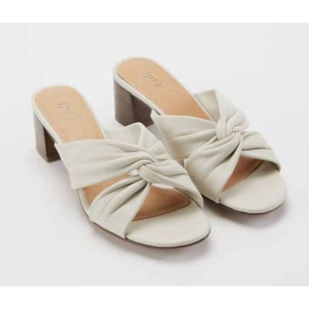 J. Jill Womens Sandal Soleil Knotted Block-Heels Bone Size 10 Shoe - Picture 1 of 9